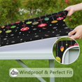 thumbnail image 6 of Black Christmas Ornament Pattern Square Fitted Tablecloth with Elastic Edge,Square Table Cover,Washable Elastic Table Cover for Home Kitchen Party Decor 34"x34", 6 of 6