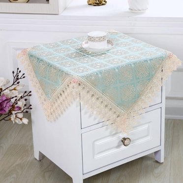 Nvzi-a Square Tablecloth,Nightstand Tablecloth,Side Table Cover,Table Cloth for Bedside Table/Nightstand/Night Table/Tea Table/Dressers,Table Dustcover Doilies for Furniture (Classic Green)