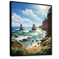 thumbnail image 2 of Designart "Limestone Pillars at Dusk" Nautical & Beach Floater Framed Canvas Wall Art, 2 of 7
