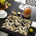 thumbnail image 4 of Black Gold White Marble Pattern Summer Placemats Table Placemats Set Of 4-Linen Kitchen Washable Placemats Table Mats 11.8"x17.7" Non-Slip Heat Resistant, 4 of 6