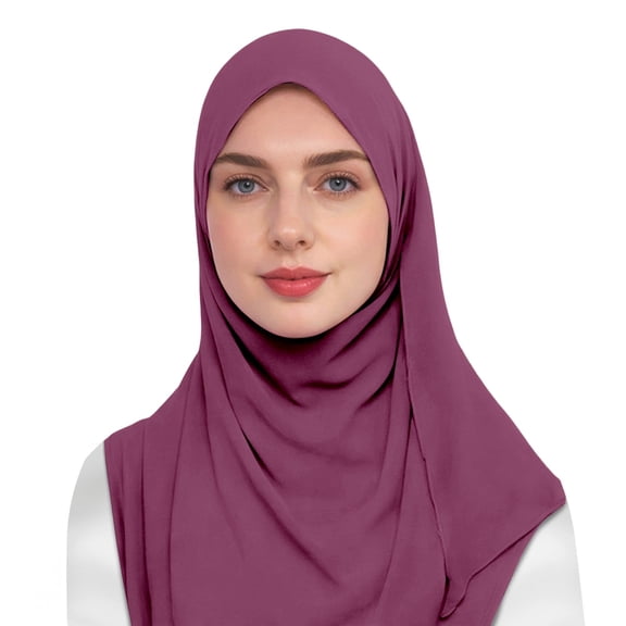 HXWCHs Solid Color Bubble Chiffon Scarf for Women Fashion Soft Hijab Long Scarfs Wrap Scarves Purple