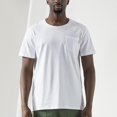 thumbnail image 3 of Sngxgn Men Mens T Shirts Short Sleeve Slim Fit Stretch Workout Ribbed Knit Tee Shirts(White,L), 3 of 6