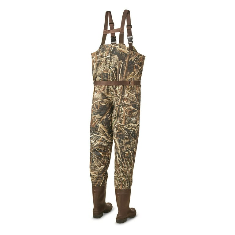 HUNTRITE Polyester PVC Mens Camo Chest Waders with Boots for Fishing and  Hunting