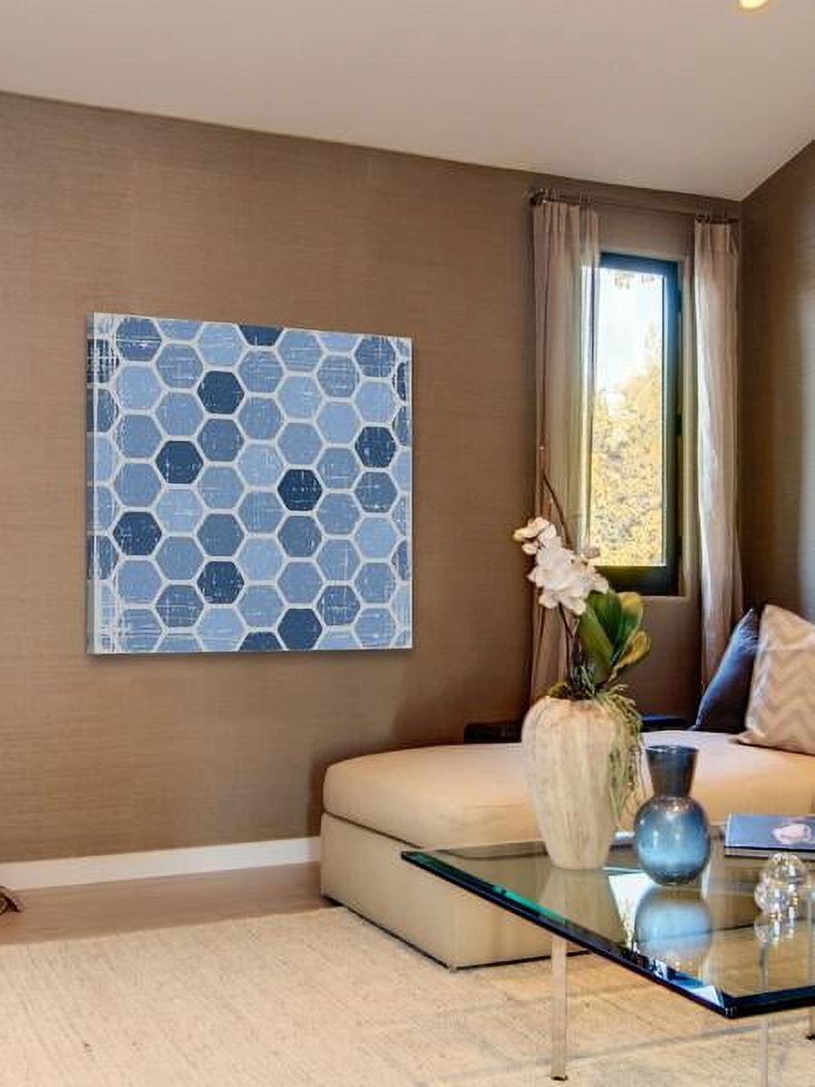 "Blue Honeycomb" Painting Print on Wrapped Canvas