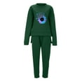 thumbnail image 2 of Gibobby Set Pants y Sudadera Mujer Trajes informales con estampado de girasoles, cuello redondo, manga larga y pantalones largos para mujer, para las temporad(Verde,XL), 2 of 4
