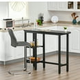 thumbnail image 2 of HOMCOM Table de Bar Moderne, Table de Pub, Table Console d'Accent avec Étagère de Rangement Latérale et Cadre en Métal, Noir, 2 of 10