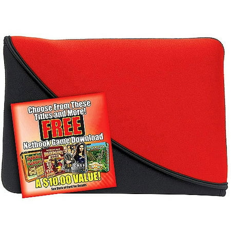 Netbook Designer Sleeve - PC Treasures 07102 FlipIt 10 inch Neoprene netbook sleeve-red-blk