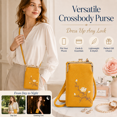 thumbnail image 5 of Women’s Mini Vertical Crossbody Phone Bag - Clip Closure Sling Body Wallet, Small Niche Purses for Carrying Mobile Phones, Durable Bag for Daily Use & Travel, Stylish Accessory, 7*4*2in, Yellow, 5 of 7