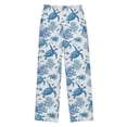 thumbnail image 2 of Kids' Pajama Pants Soft Relaxed Fit Sleep Pants Lounge Pants with Pockets Sea Turtles and Coral Reefs Small, 2 of 9