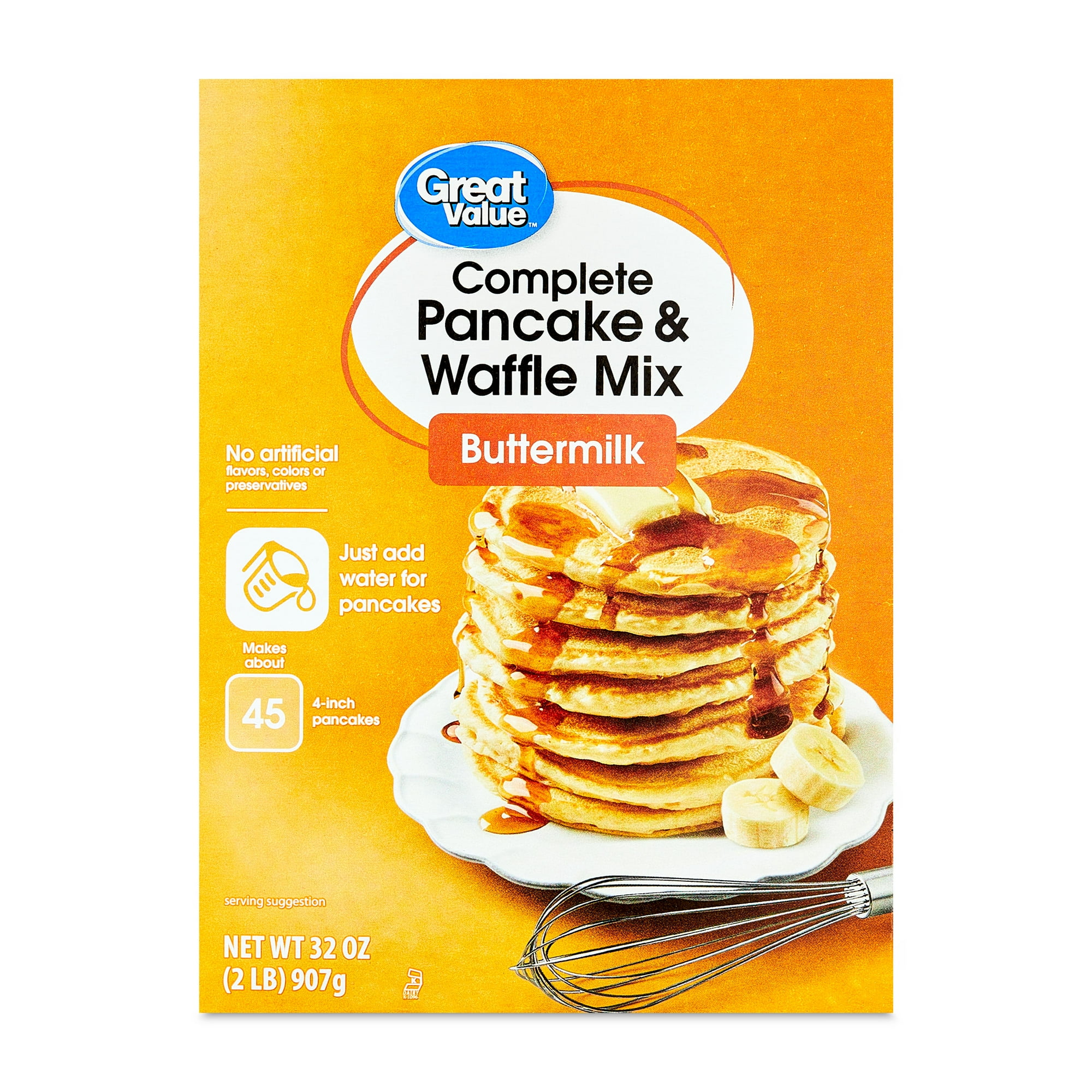 Great Value Complete Pancake & Waffle Mix, Buttermilk, 32 oz