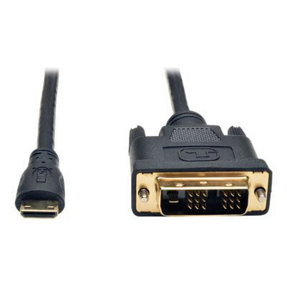 Eaton Tripp Lite Series Mini HDMI to DVI Adapter Cable (Mini HDMI to DVI-D M/M), 3 ft. (0.9 m) - Adapter cable - DVI-D male to 19 pin mini HDMI Type C male - 3 ft - double shielded - black