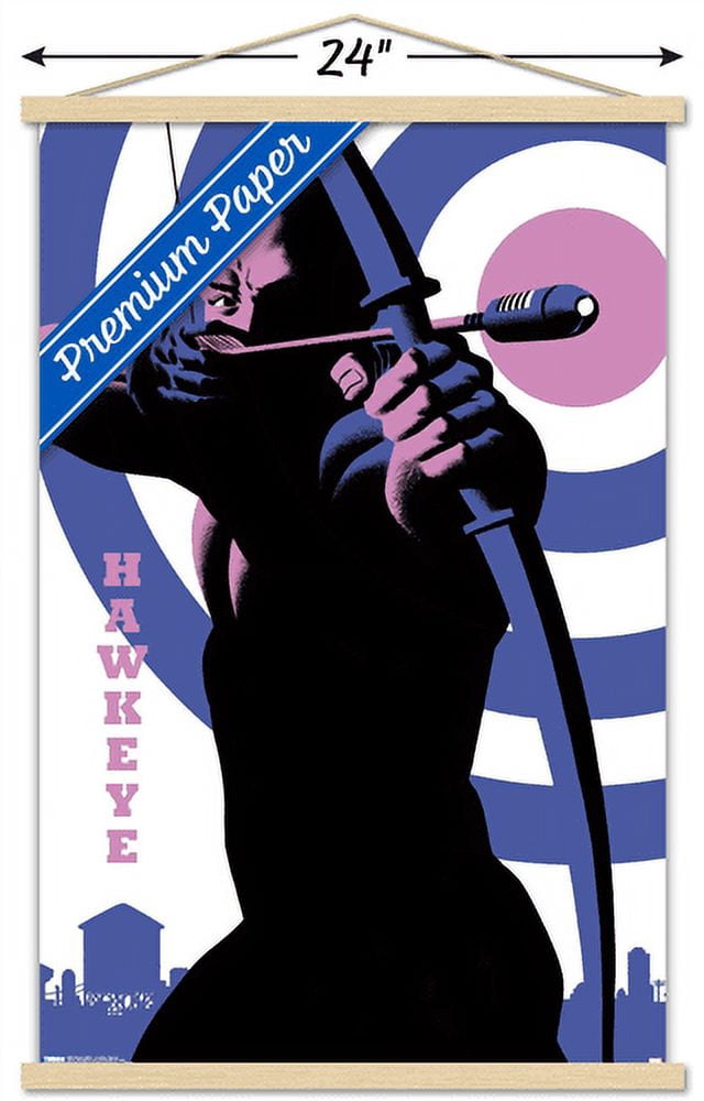 Marvel Comics Hawkeye - Pop Art Wall Poster with Magnetic Frame, 22.375" x 34"