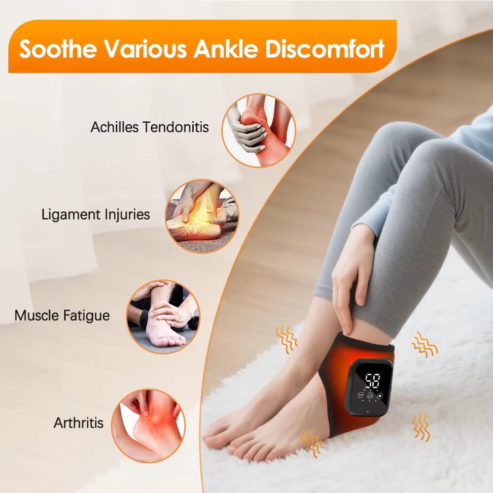 iKeener Electric Foot and Ankle Massager with Heat and Vibration for Ultimate Comfort and Support-2pcs