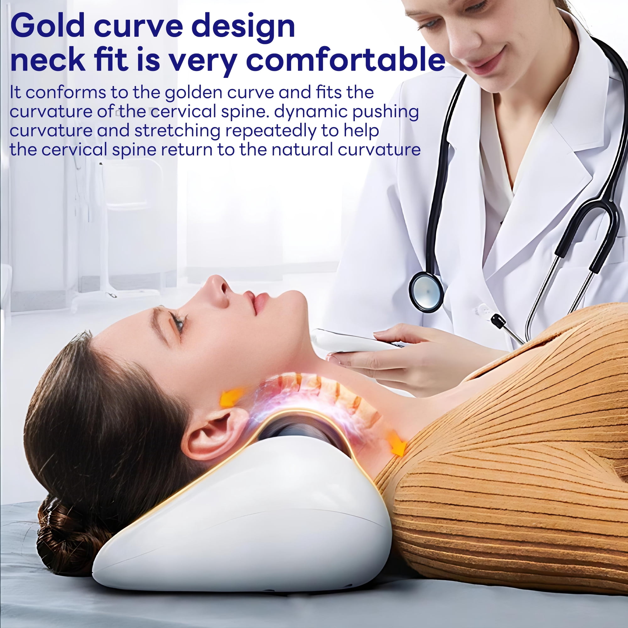 INSMART EMS Neck Massager, Portable Cervical Neck Stretcher with Airbag Massage, Smart Heat & 9 Intensity Levels for Shoulder Neck Relief