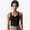Black, variant on Women's High Impact Solid Color Ribbed Crop Tank Top- X Large, Black