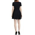 thumbnail image 4 of INSPIRE CHIC Women's Peter Pan Collar Puff Sleeves Above Knee Plaid Grid Dress, 4 of 7