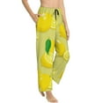 thumbnail image 2 of Uemuo Bright Lemons Pattern Women's Wide Leg Palazzo Lounge Pants with Pockets Light Weight Loose Comfy Casual Pajama Pants-Medium, 2 of 9