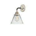 thumbnail image 4 of Innovations Lighting  Nouveau 2 Cone - 1 Light 8" Sconce Black Polished Nickel/Clear, 4 of 5
