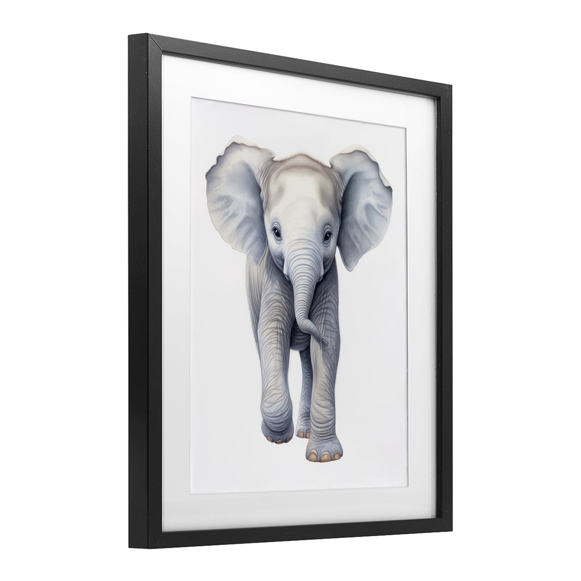 Stupell Industries Big Budding Pachyderm Black Framed Print Under Glass, design by Ray Powers