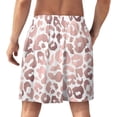 thumbnail image 2 of NICKSUN Shorts de Pyjama Amusants pour Hommes, Bas de Pyjama Courts Doux avec Poches, Imprimé Léopard Rose Doré, S, 2 of 6