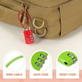 thumbnail image 3 of Uxcell Luggage Travel Lock, Digit Cable Combination Lock Width Body with Long Cable Green 5", 3 of 7