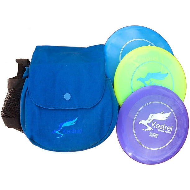 Kestrel Discs Golf Pro Set 3 Disc Pro Pack Bundle + Bag Disc Golf Set Includes Distance
