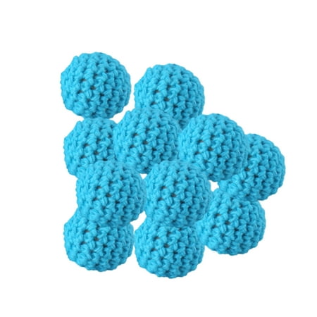 

wendunide home decor Pack Of 10 16mm Wooden Cotton Thread Crochet Balls DIY Jewelry Accessories Beaded Cotton Balls Dark blue