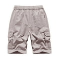 thumbnail image 4 of Njoeus Men's Cargo Shorts Casual Relaxed Fitted Elastic Waist Shorts Multi-Pocket Lightweight Outdoor Work Short, 4 of 5