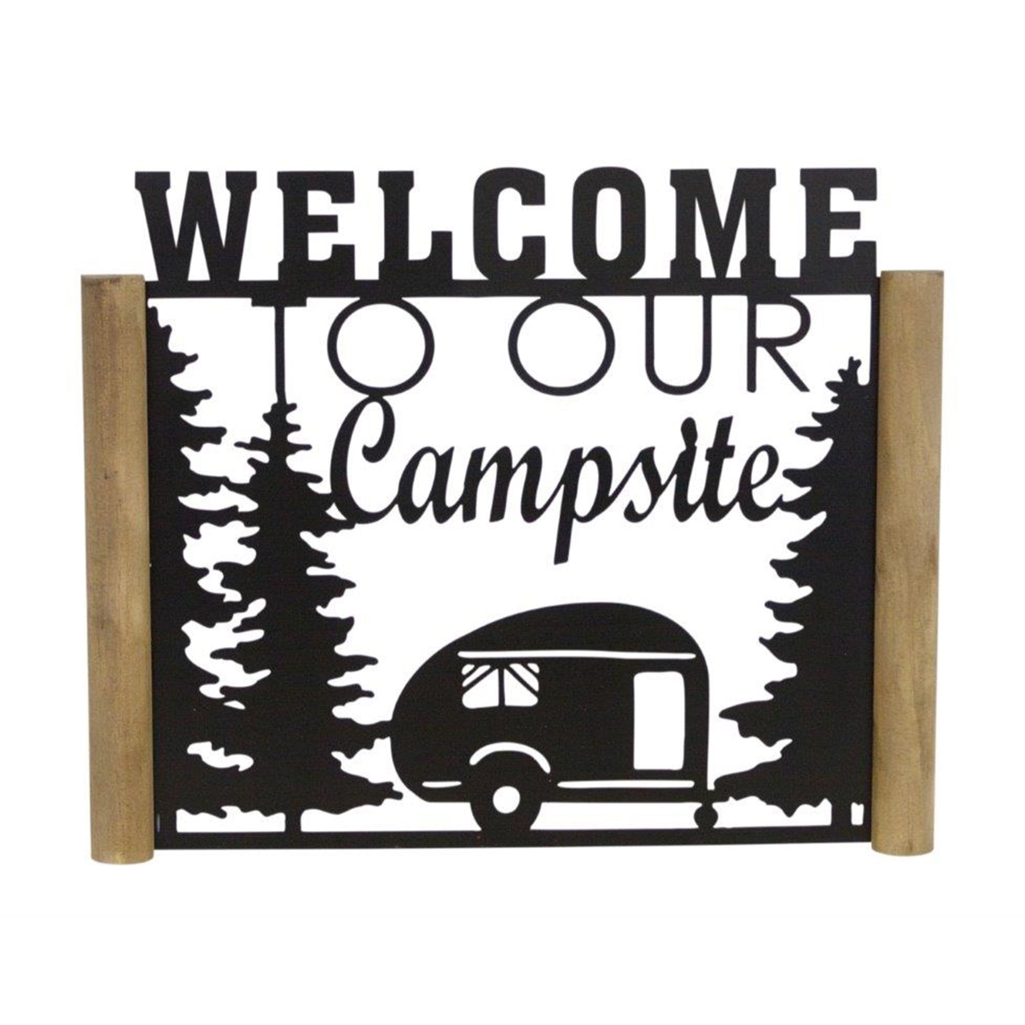 Welcome To Our Campsite 13.25"L x 10.75"H Metal/Wood