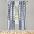 thumbnail image 5 of Ambesonne Dutch Window Curtains, Delftware Scales Design, Each 28" W x 63" L, Indigo and White, 5 of 5