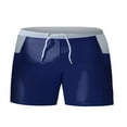 thumbnail image 4 of Elainilye Fashion Mens Swim Trunks Flat Angle Color Matching Trend Quick Drying Swimming Trunks,Blue, 4 of 5