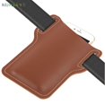 thumbnail image 5 of BadPiggies Men Leather Cell Phone Holster Belt Bag Retro Mobile Phone Waist Sheath Pouch Storage Holder (Light Brown), 5 of 9