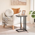 thumbnail image 3 of HOOBRO Set of 2 C-Shaped End Tables with Metal Frame, Slide Under, Greige and Black, 3 of 10