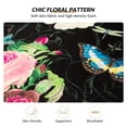 thumbnail image 2 of Tina's Home Wingback Accent Chair with Floral Pattern, Traditional Fabric Armchair Nailhead Trim Wooden Legs for Living Room Bedroom Black, 2 of 8