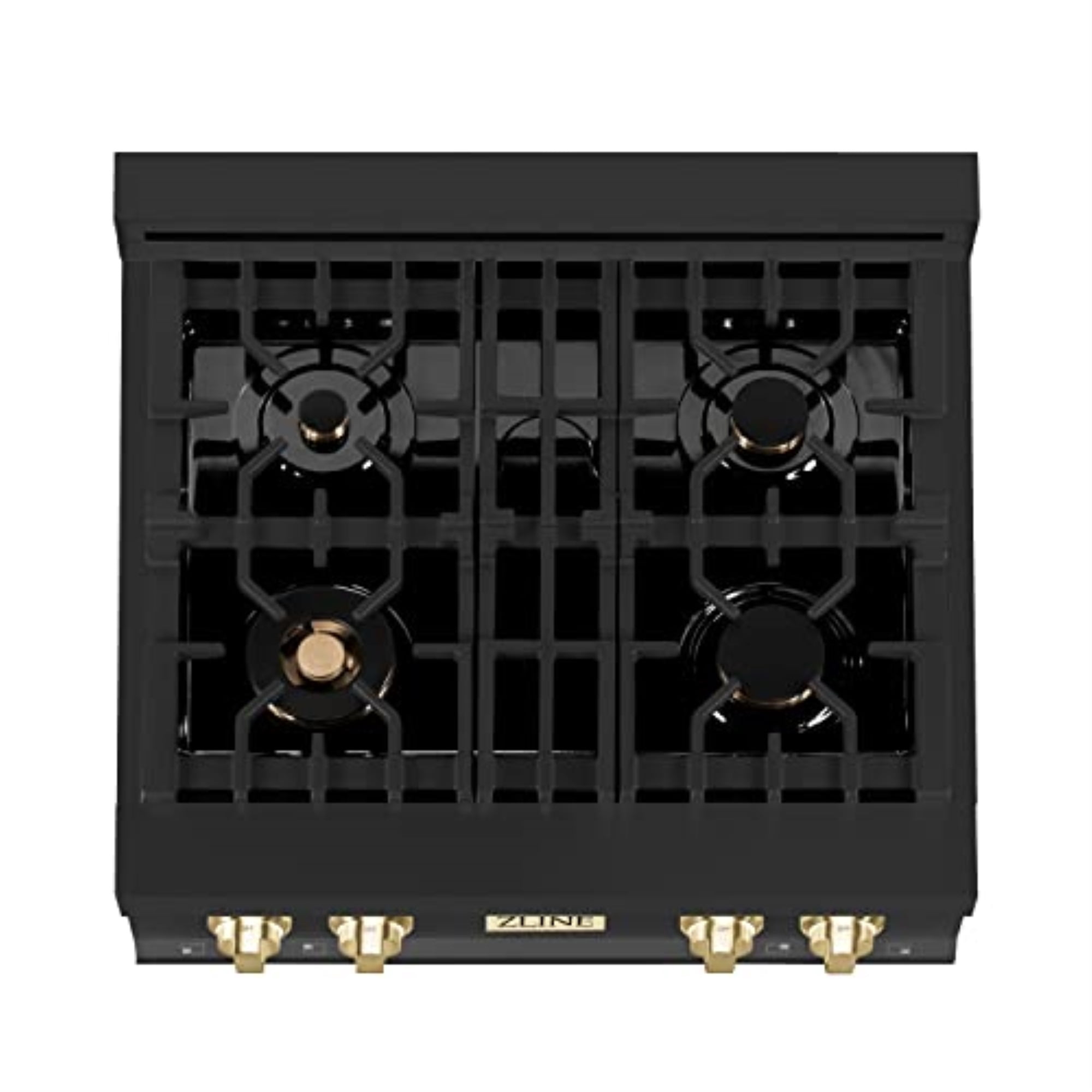 ZLINE 30 in. Autograph Edition Rangetop in Black Stainless Steel with Gold Accents (RTBZ-30-G)