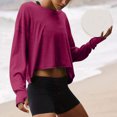 thumbnail image 6 of Posijego Open Back Workout Tops for Women Loose Long Sleeve Shirts Backless Yoga Sports T-Shirts Activewear, 6 of 7