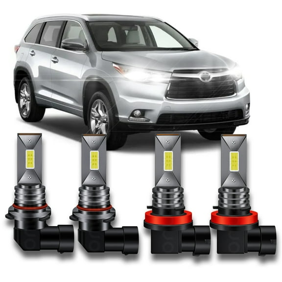 For Toyota Highlander 2014-2019 High/Low Beam 4x Front LED Headlight Bulbs 6000K White