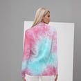 thumbnail image 4 of Long Sleeve Shirts For Women T-Shirts Crew Neck Daily Casual Tie Dye Shirt Basic Tee Loose Fit Lightweight Blouses Funny Tshirts Tops Hot Pink 3XL, 4 of 6