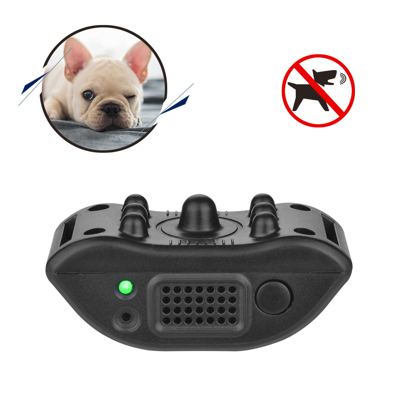 WADEO Smart Anti Bark Dog Training Tool Collar Sound and Vibration Stop Barking Machine, Stop
