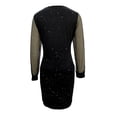 thumbnail image 4 of LYEAA Evening Dresses for Women Long Sleeve Sequin Mesh Mini Dress Sheath Elegant Dress Bodycon Solid Color Patchwork Gown Cocktail Dress Fashion Holiday Party Club Dress Stretchy Dress Black XL, 4 of 6
