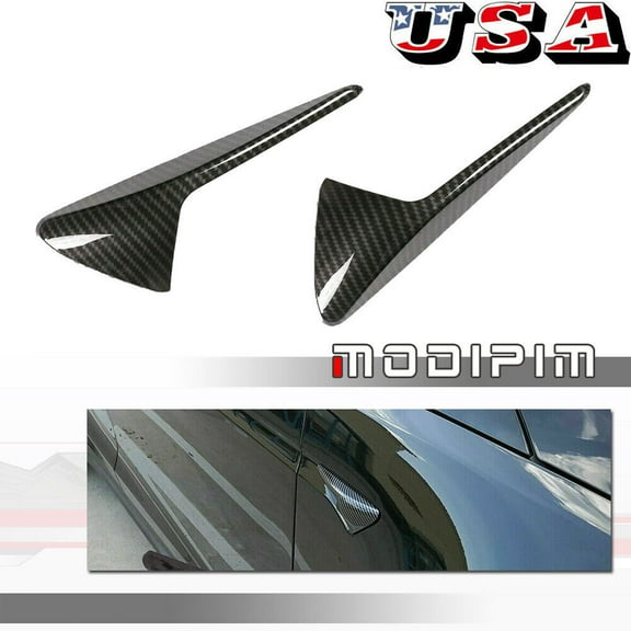 Matte Dry Carbon Fiber Side Fender Camera Protector Trim for for Tesla Model 3 Y 2015-up-