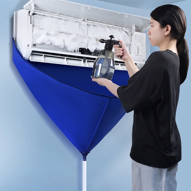 LWITHSZG Bolsa impermeable para limpieza de aire acondicionado dividido con salida de drenaje, bolsa protectora para lavado de polvo, bolsa de servicio montada en la pared con tubería de agua