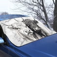 thumbnail image 3 of Xoenoiee Highland Cattle Marble Print Car Windshield Cover for Ice and Snow, All-Seasons Windshield Sunshade Waterproof Windproof Car Frost Protector, Foldable Winter Car Accessories, 3 of 7