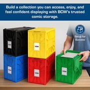 BCW Short Comic Book Bin Black 1 Pack Holds 150 Comics Each Acid Free Heavy Duty Plastic Comic Book Storage Box with Partition