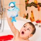 thumbnail image 2 of Paquete de 2 esponjas de baño NQ bola de baño con cojín de malla de gato arcoíris para niños, 2 of 3