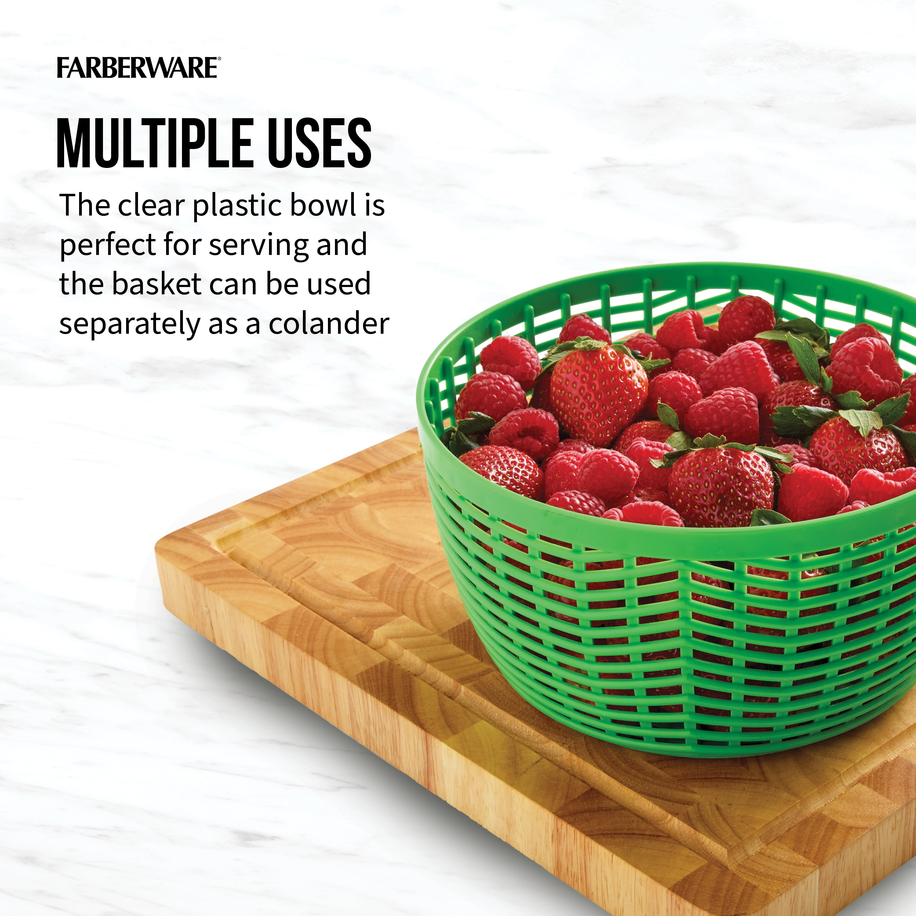 Farberware Professional Small Salad Spinner with Hand Pump Mechanism