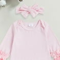 thumbnail image 4 of HCNTES Baby Girl Clothes Fall Winter Outfits Long Sleeve Romper Ruffled Jumpsuit Cute Outfit(G167-Pink,3-6 Months), 4 of 4