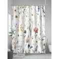 thumbnail image 5 of Shower Curtain Spring Flowers Shower Curtains for Bathroom, Waterproof Polyester Shower Curtain Set with Hooks, Stall Long Size 54"x78" Leaf Plant, 5 of 6