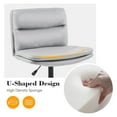 thumbnail image 4 of Exlonjet Cross Legged Office Chair,Armless Desk Chair NO Wheels,Modern Swivel Vanity Chairs with Thickened Cushion,Wide Seat Task Computer Chair for Small Space (Gray), 4 of 8