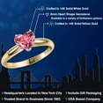 thumbnail image 2 of Gem Stone King 14K Two Tone Gold Pink Zirconia Solitaire Engagement Ring for Women | 0.50 Cttw | Heart Shape 8MM | Gemstone Birthstone | Size 6, 2 of 6